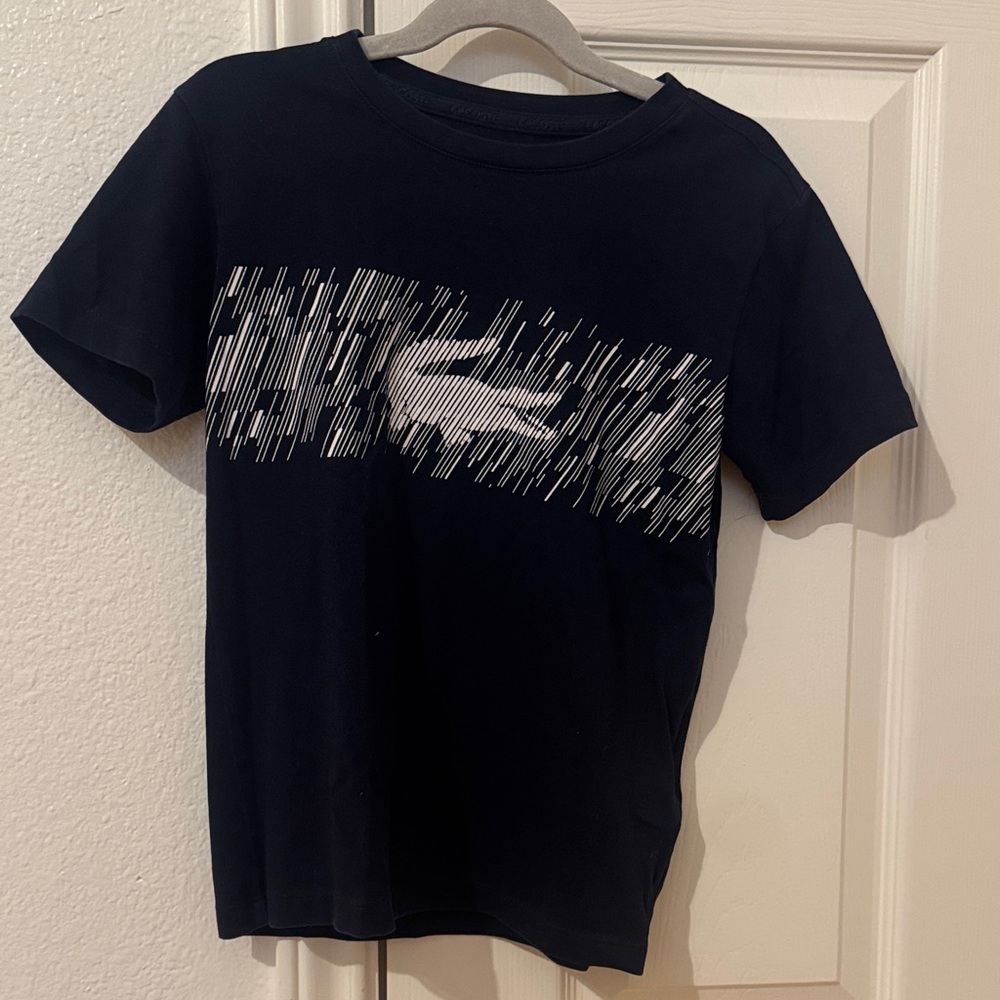 Lacoste Kids Navy Blue Graphic Tee